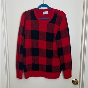 Old Navy Red and Black Checkered Crewneck Sweater
